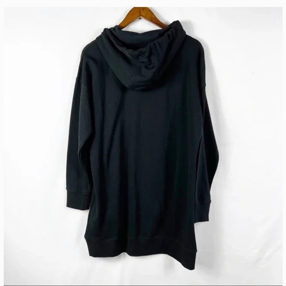 DKNY SPORT Black Long Sleeve Hooded Dress NWT in Size L - Picture 2 of 6